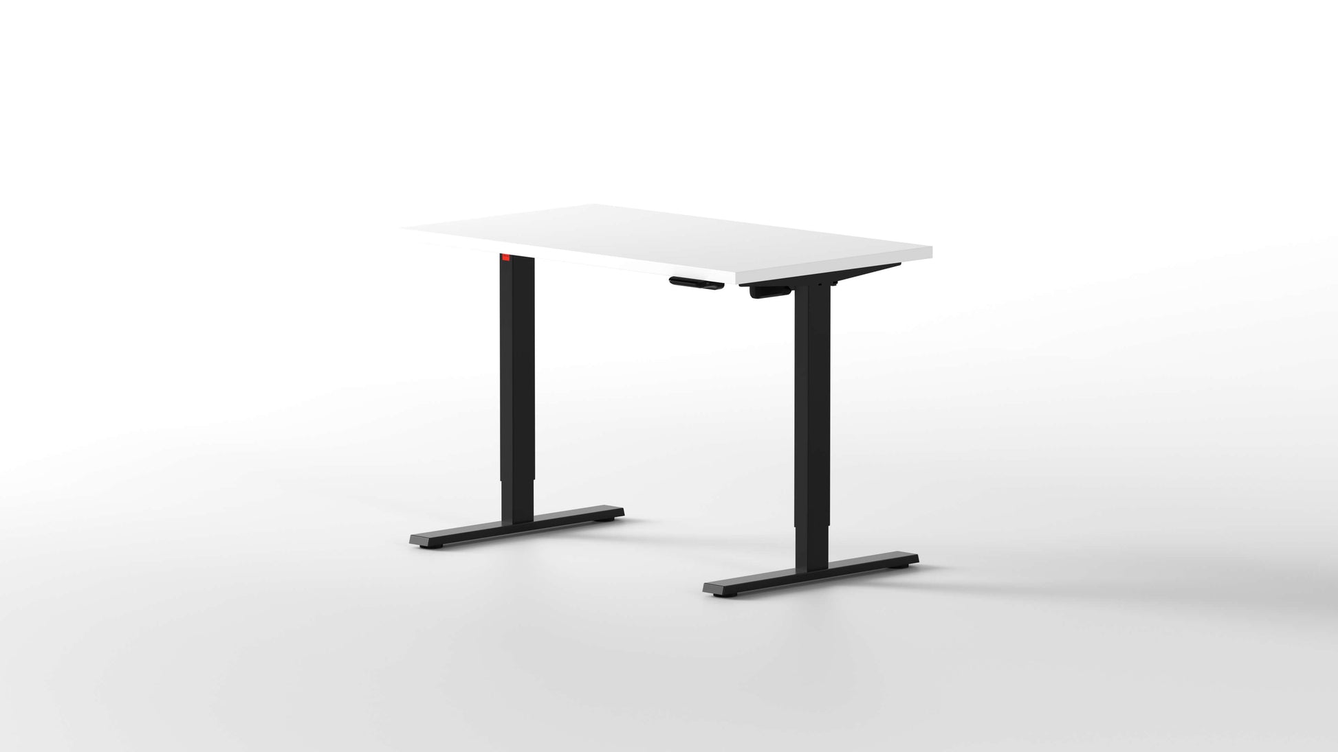 escritorio elevable de madera de blanca con estructura negra - [40755038453805]