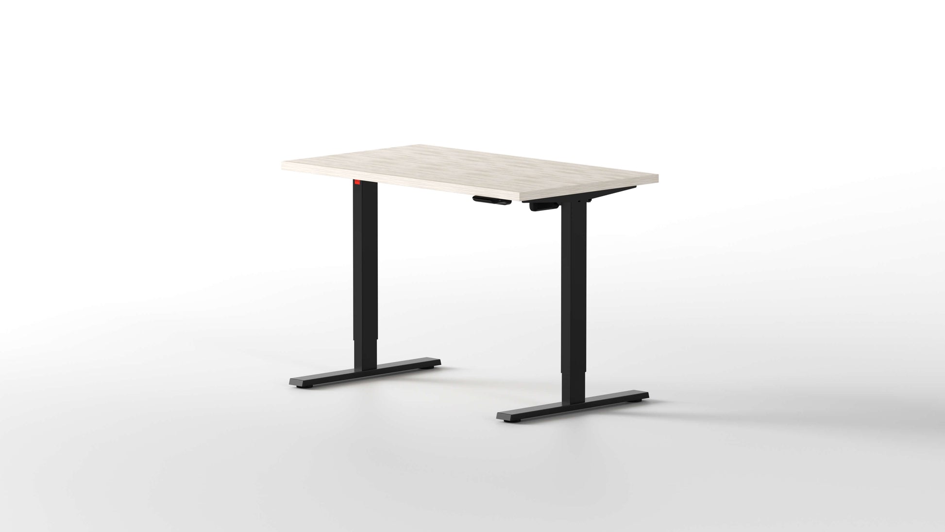 escritorio elevable de madera de roble claro con estructura negra - [40755038584877]