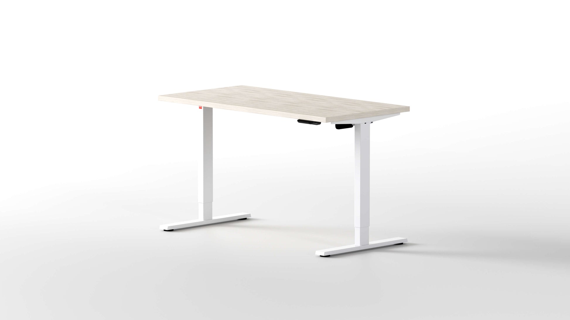 escritorio elevable de madera de roble claro con estructura negra - [40755038879789]