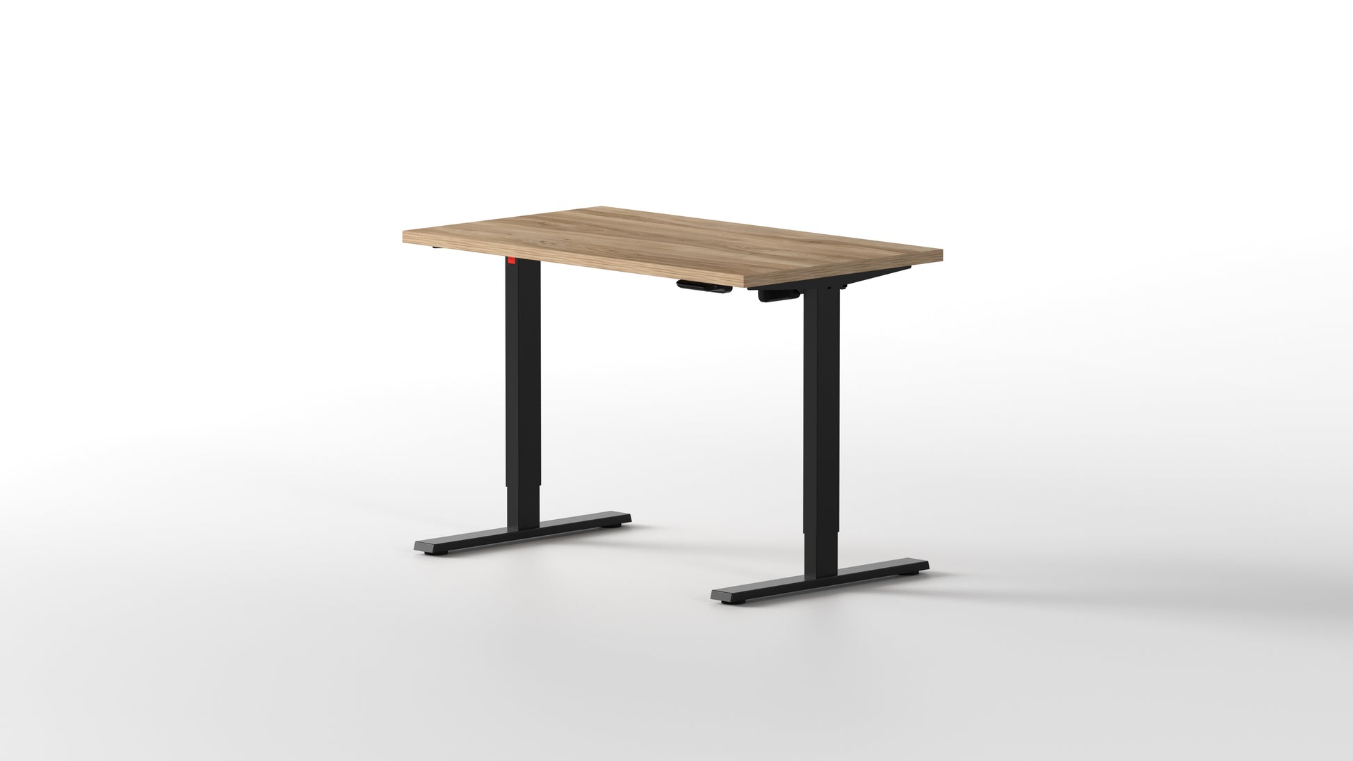 escritorio elevable de madera de roble con estructura negra - [40755038519341]