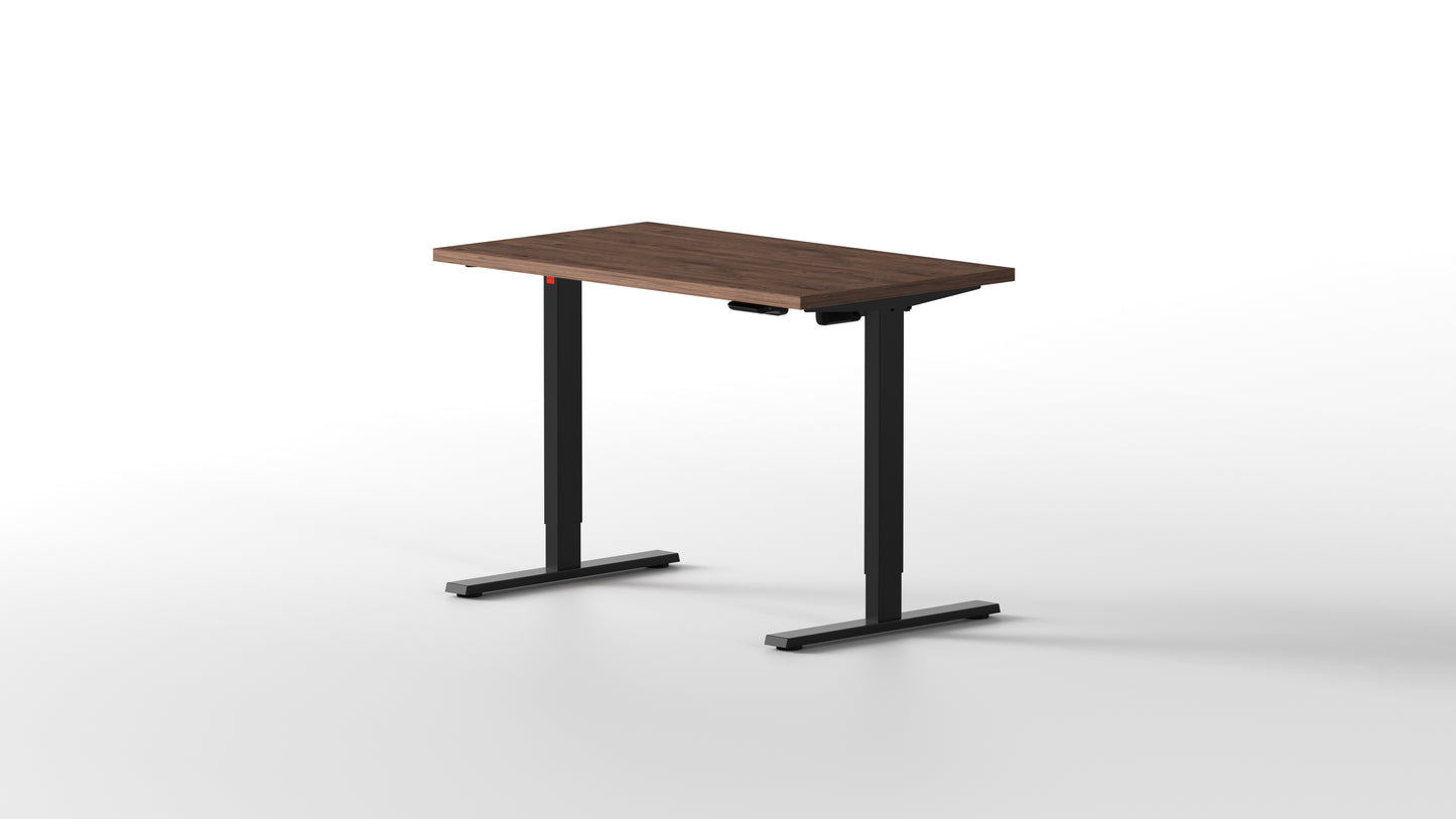 escritorio elevable de madera de roble oscuro con estructura negra [40755038650413]