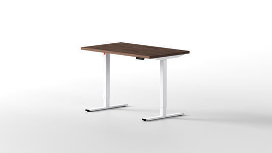 escritorio elevable eleva pro con tablero madera de roble oscuro y estructura blanca - [40755065585709]