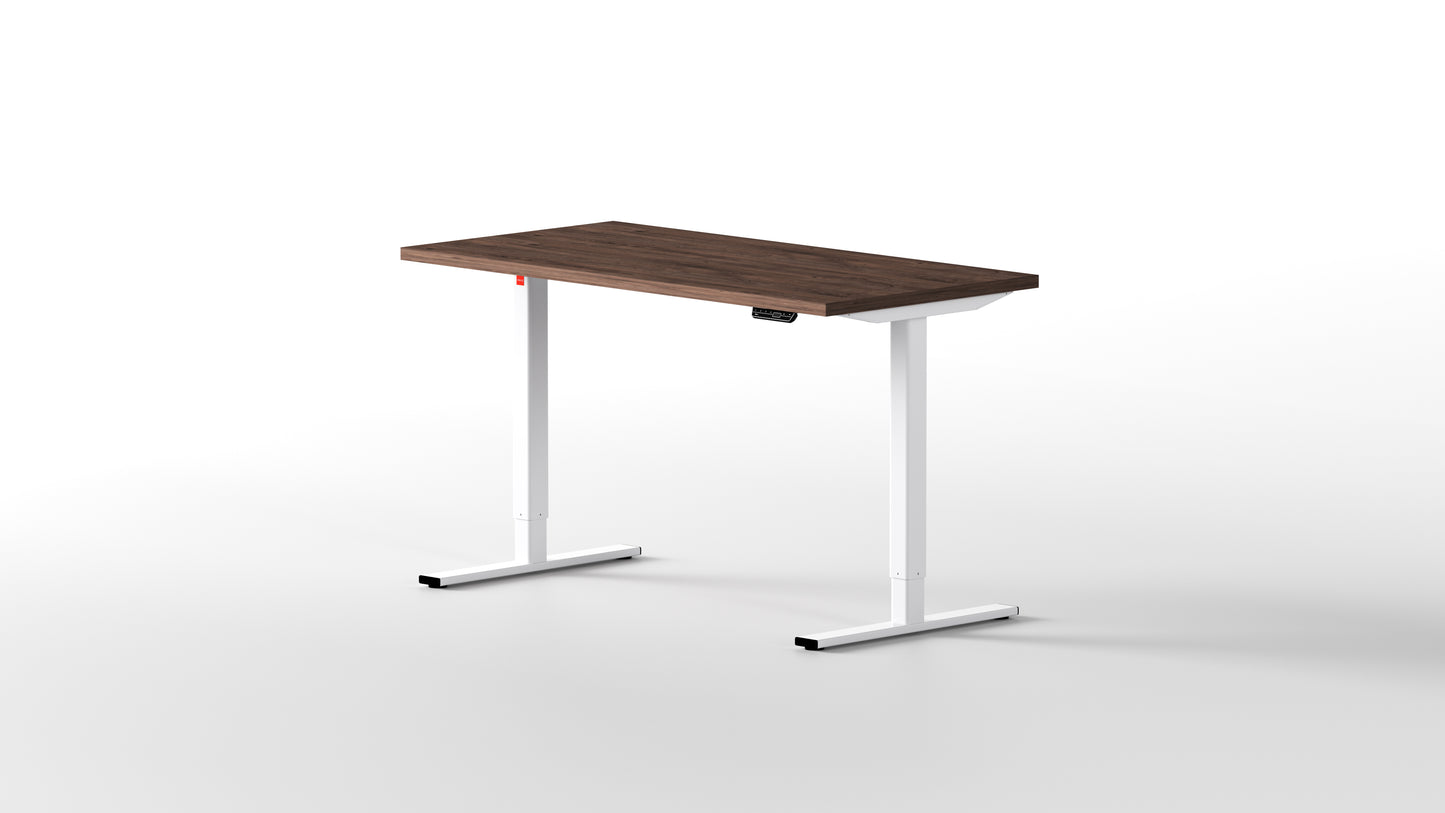 escritorio elevable eleva pro 140X70 con tablero madera de roble oscuro y estructura blanca - [40755065815085]